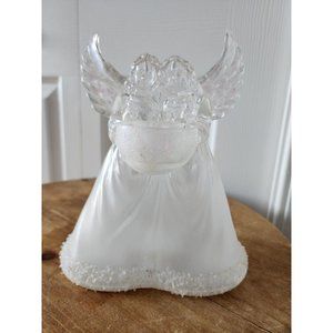 Walmart Holiday Trim Tealight Angel  Holder Changes Color! Works! Vintage EUC